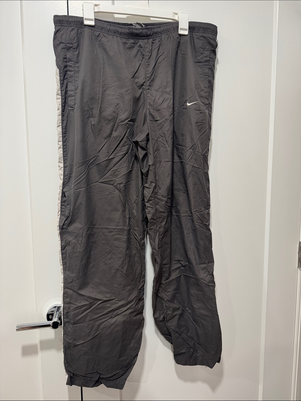Nike Black Track Pants with White Side Stripes